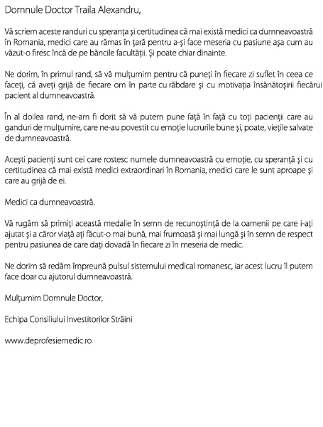 Scrisoare Consiliului Investitorilor Străini